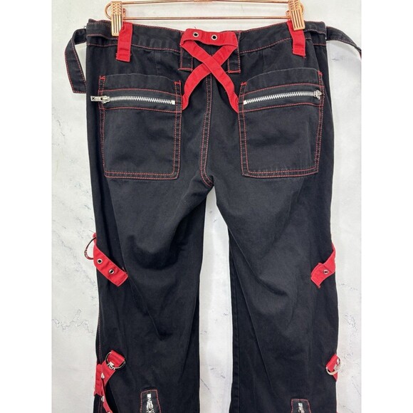 Vintage TRIPP NYC Pants Daang Goodman sz 1 Goth Rave Baggy Bondage Zip Chains EM - Picture 11 of 16